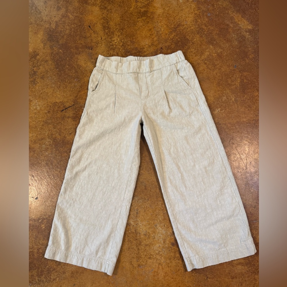 Kut from the kloth rayon cotton blend pull on pleated wide leg textured pants 4